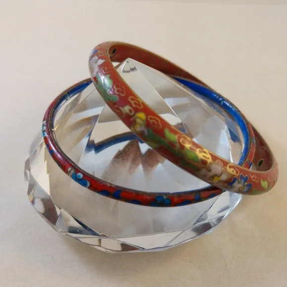 Colorful Cloisonné Bangle Set - Picture 9 of 16